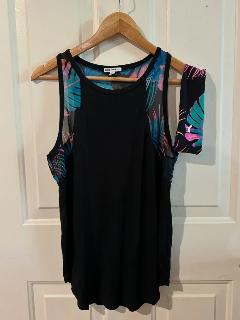 VS PINK Tropical Mesh Tank Top + Headband Set Size S